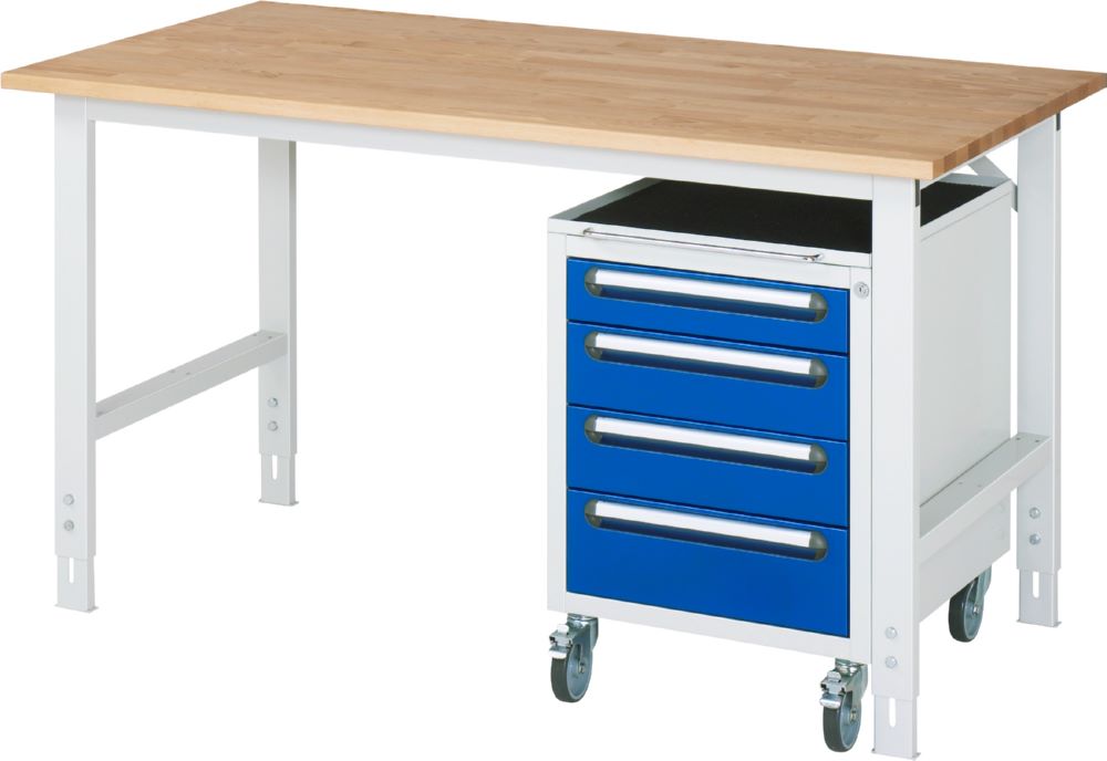 Produktbild Rau Werkbänke Arbeitstisch Tom K Modell 10 mit 3 Schubladen 760 bis 1080 mm
