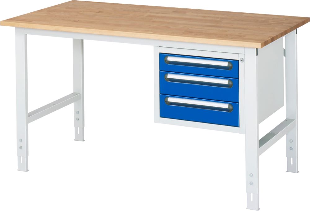 Produktbild Rau Werkbänke Arbeitstisch Tom K Modell 04 mit 3 Schubladen 2000 mm