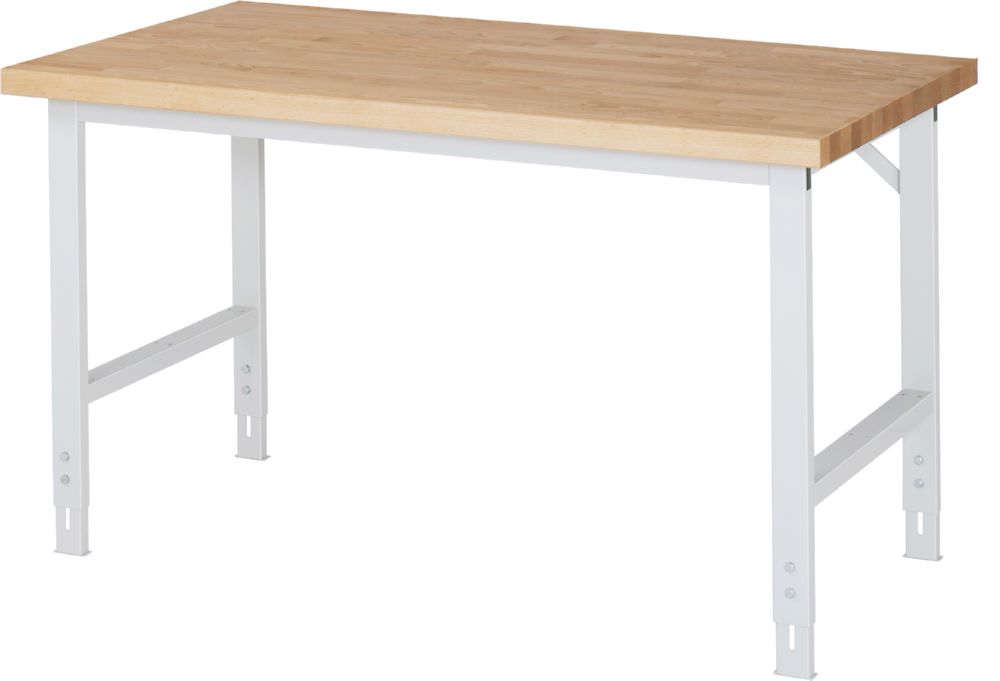 Produktbild Rau Werkbänke Arbeitstisch Tom 1500 x 700 x 780-1100 mm B-Platte 40 mm RAL 7035