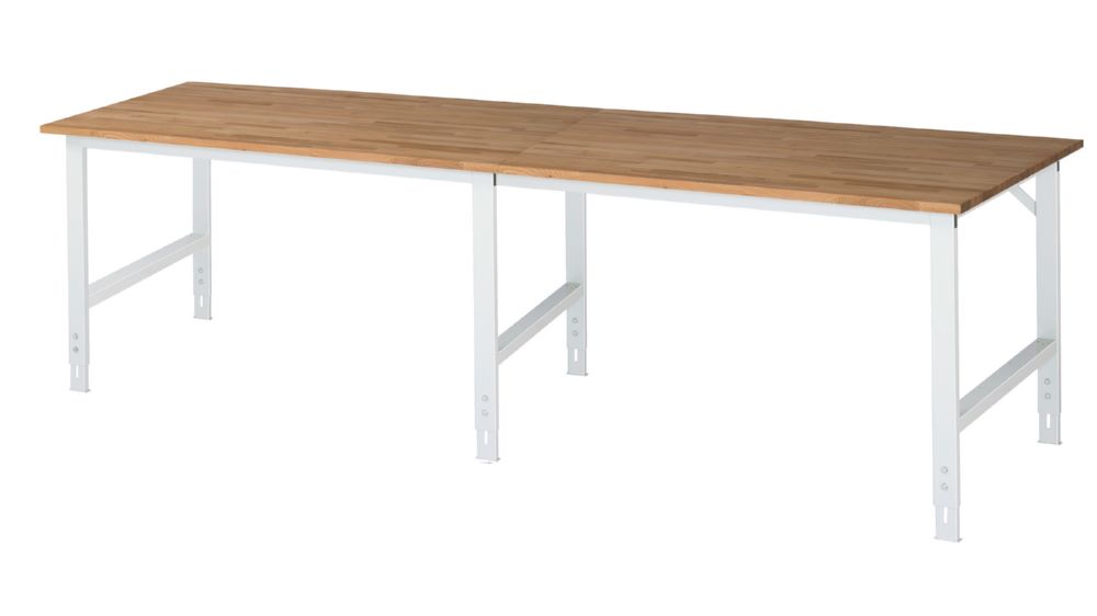 Produktbild Rau Werkbänke Arbeitstisch Tom 3000 x 1000 x 760-1080 mm B-Platte 25 mm RAL 7035