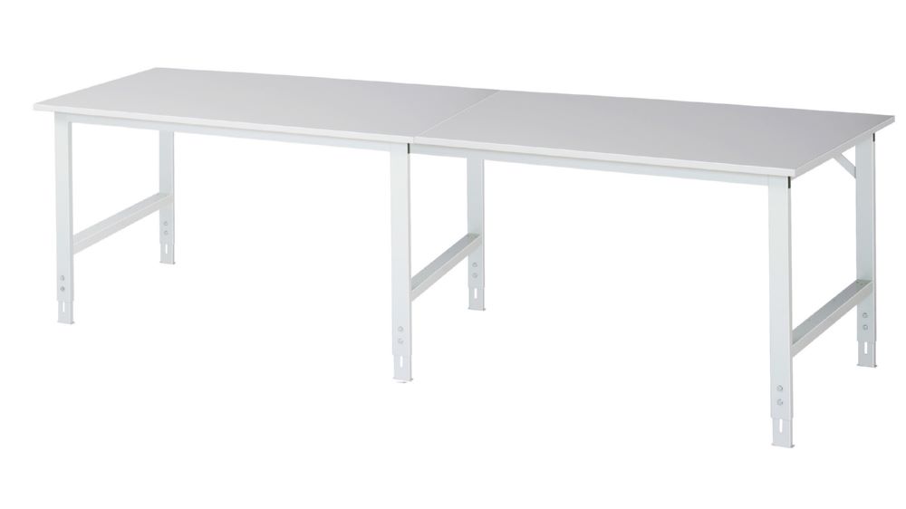 Produktbild Rau Werkbänke Arbeitstisch Tom 3000 x 1000 x 760-1080 mm M-Platte 22 mm RAL 7035