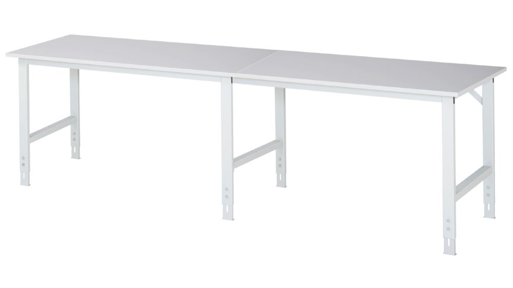 Produktbild Rau Werkbänke Arbeitstisch Tom 3000 x 800 x 760-1080 mm M-Platte 22 mm RAL 7035
