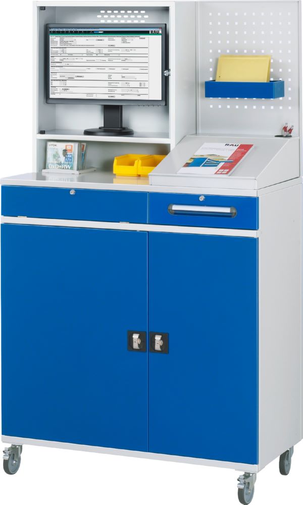 Produktbild Computer Schrank 99 mobil 1100 x 520 x 1895 mm mit Monitorgehäuse bild 2