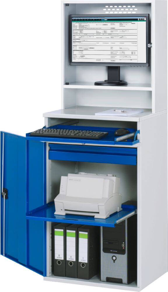 Produktbild Computer Schrank 99 stationär 650 x 520 x 1770 mm mit Monitorgehäuse bild 2