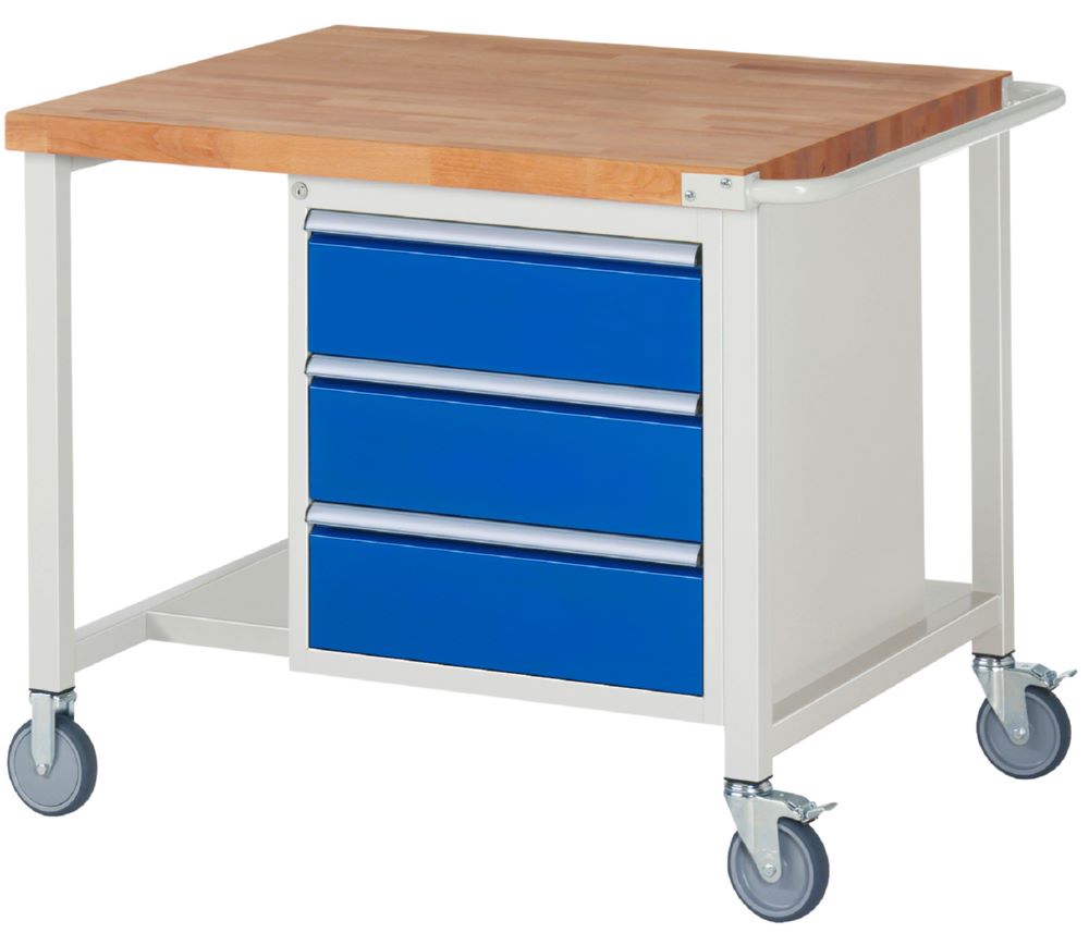 Produktbild Rau Werkbänke Fahrbare Werkbank 8157 1000 x 900 x 880-1080 mm 3x Schubladen bild 3