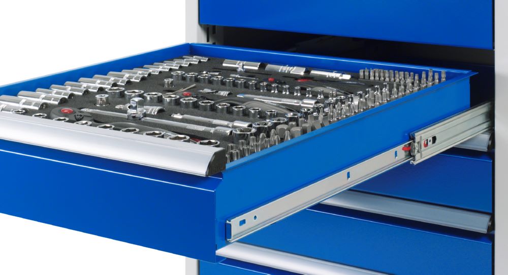 Produktbild Rau Werkbänke Fahrbare Werkbank 8152 750 x 900 x 880 bis 1080 mm 1 Schublade 1 Tür bild 7