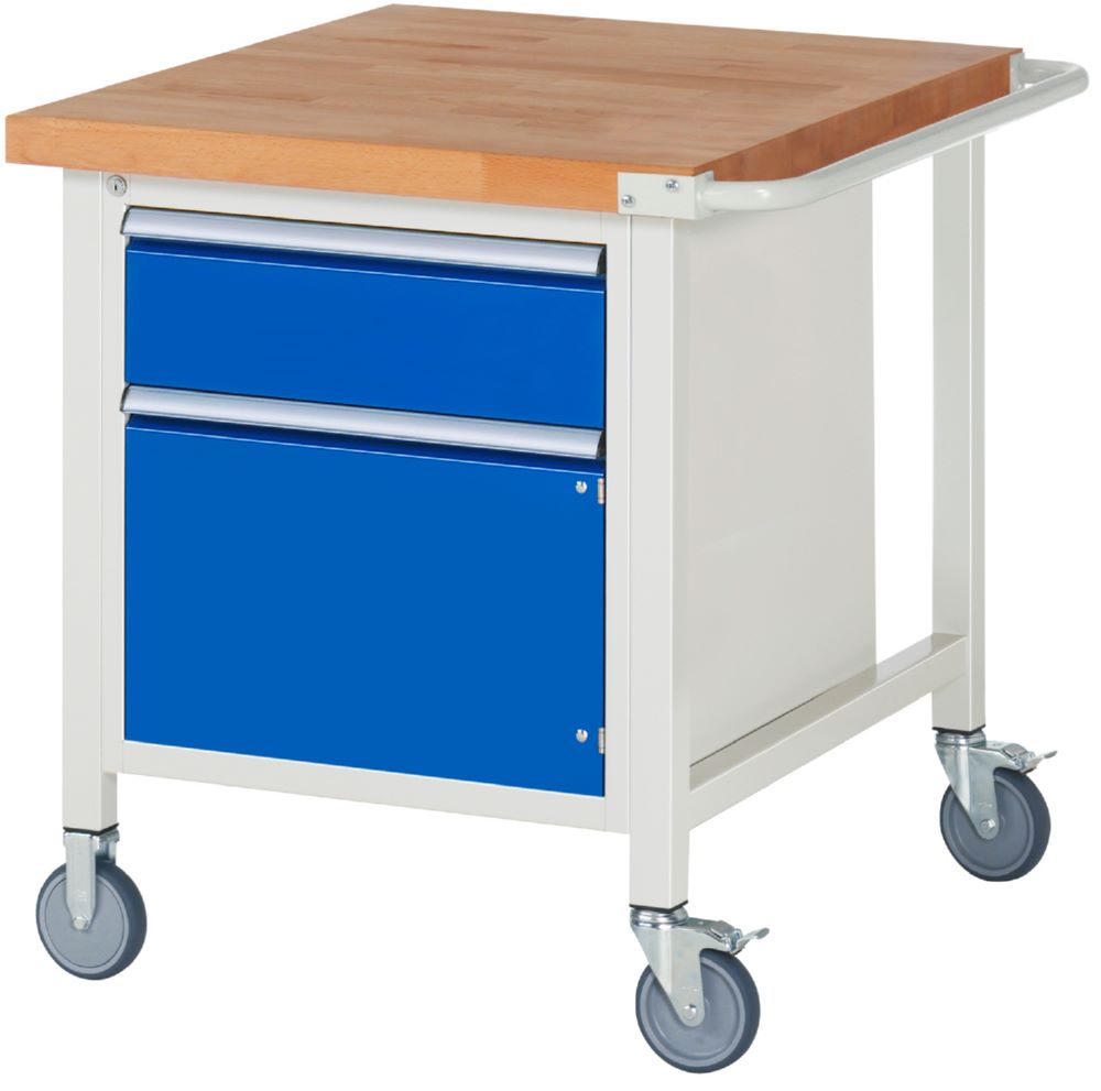 Produktbild Rau Werkbänke Fahrbare Werkbank 8152 750 x 900 x 880 bis 1080 mm 1 Schublade 1 Tür