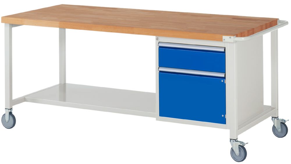 Produktbild Rau Werkbänke Fahrbare Werkbank 8152 2000 x 900 x 880 mm mit 1 Tür 1 Schublade