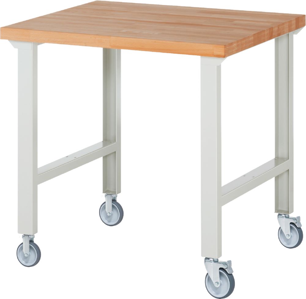 Produktbild Rau Werkbänke Fahrbare Werkbank 7000-1 1000 x 900 x 1000 mm Arbeitsplatte 40 mm RAL 7035