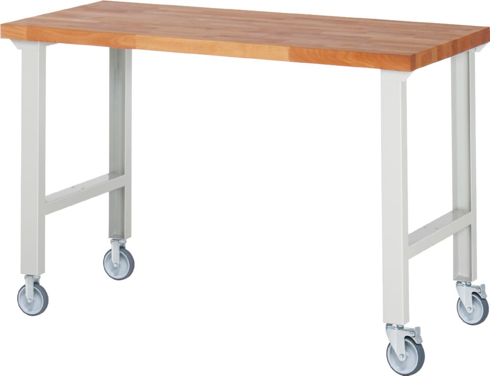 Produktbild Rau Werkbänke Fahrbare Werkbank 7000-1 1500 x 700 x 1000 mm Arbeitsplatte 40 mm RAL 7035