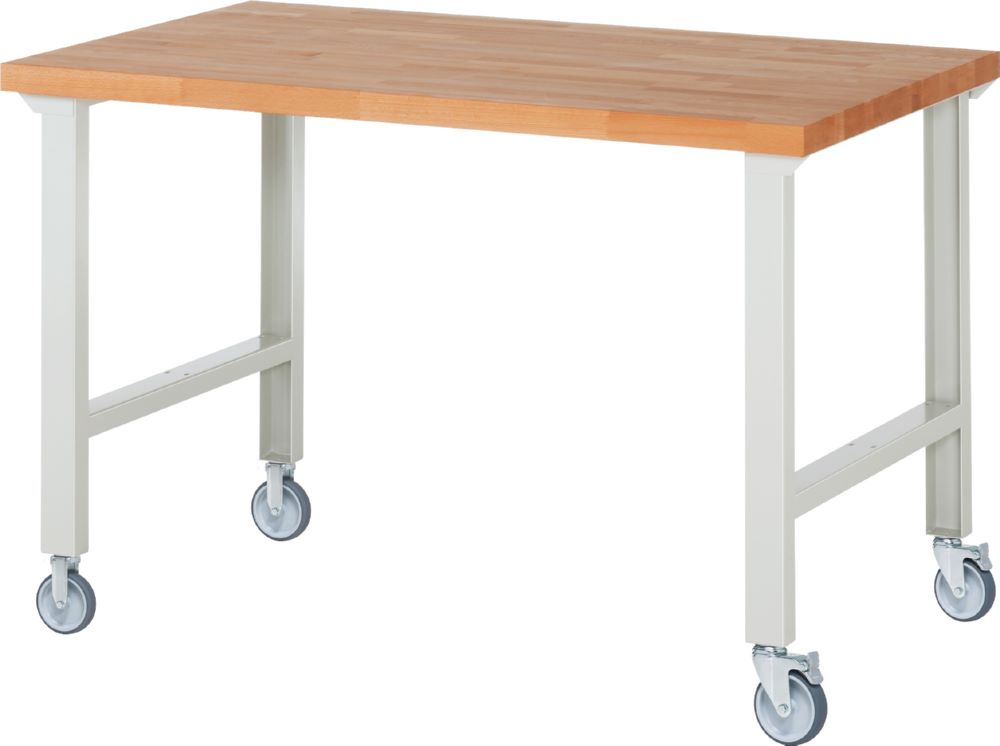 Produktbild Rau Werkbänke Fahrbare Werkbank 7000-1 1500 x 900 x 1000 mm Arbeitsplatte 40 mm RAL 7035