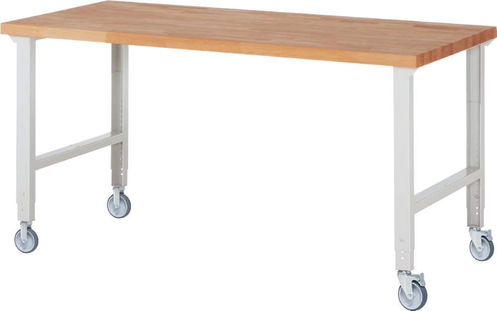 Produktbild Rau Werkbänke Fahrbare Werkbank 7000-1 2000 x 900 x 950-1000 mm Arbeitsplatte 40 mm RAL 7035