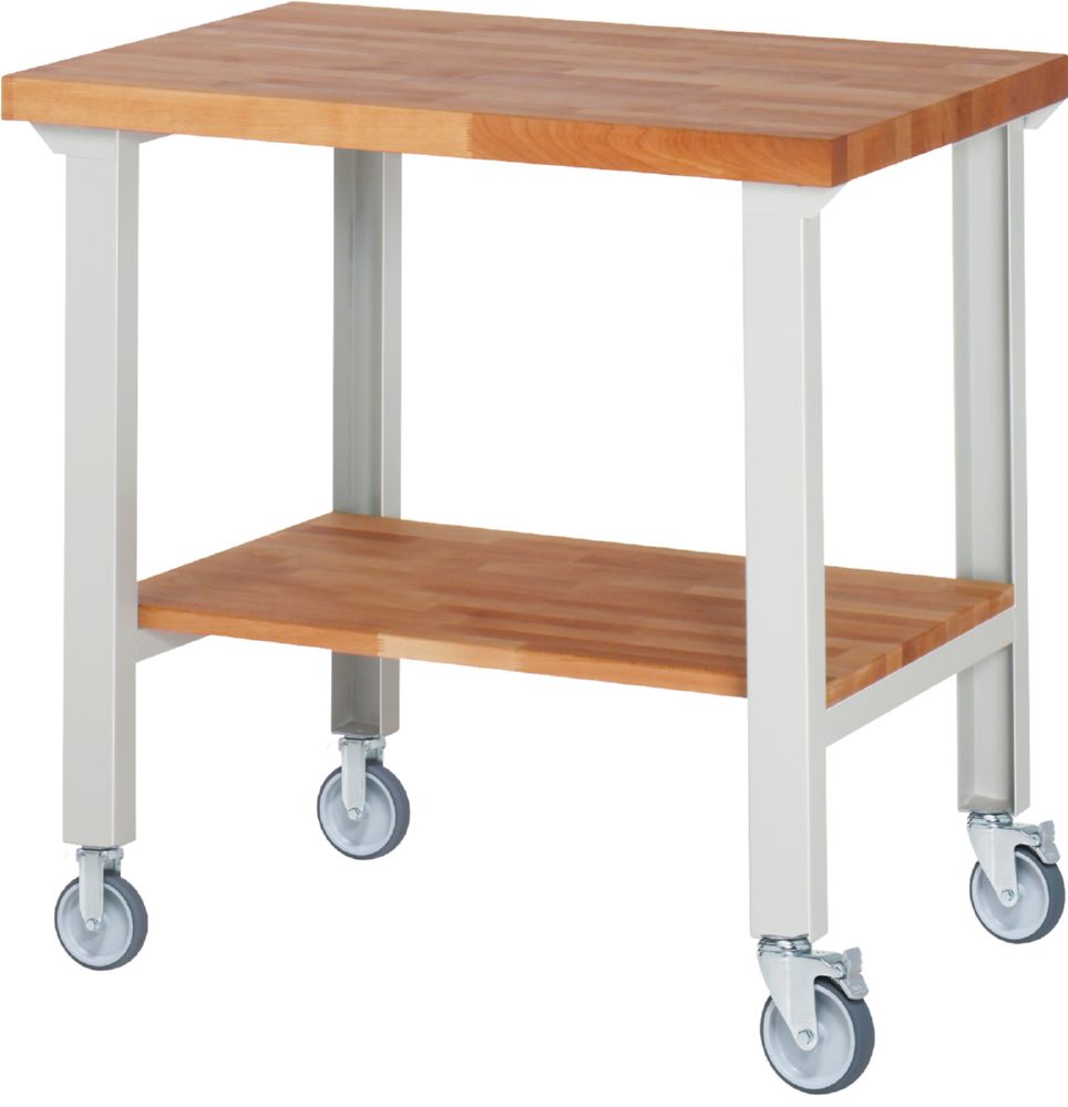 Produktbild Rau Werkbänke Fahrbare Werkbank 7000-7 1000 x 700 x 1000 mm Arbeitsplatte 40 mm RAL 7035