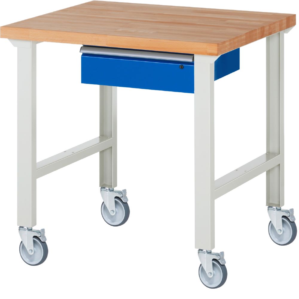 Produktbild Rau Werkbänke Fahrbare Werkbank 7001A1 1000 x 900 x 1000 mm mit 1 Schublade mit 4 Lenkrollen