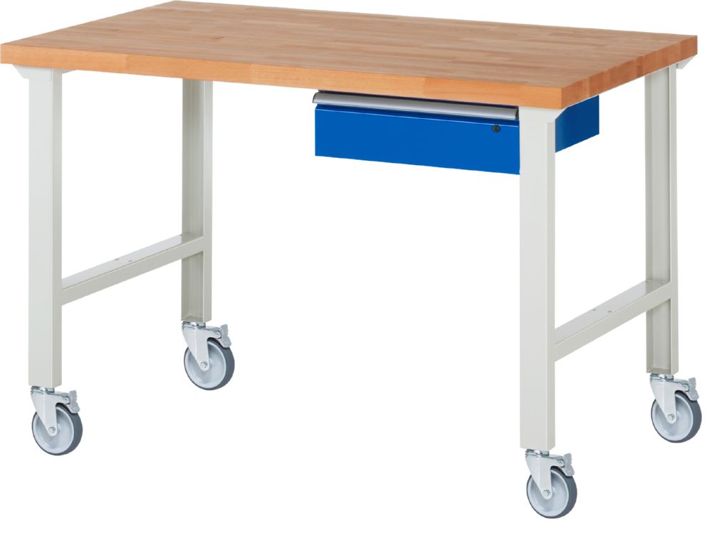 Produktbild Rau Werkbänke Fahrbare Werkbank 7001A1 1500 x 900 x 1000 mm mit 1 Schublade mit 4 Lenkrollen
