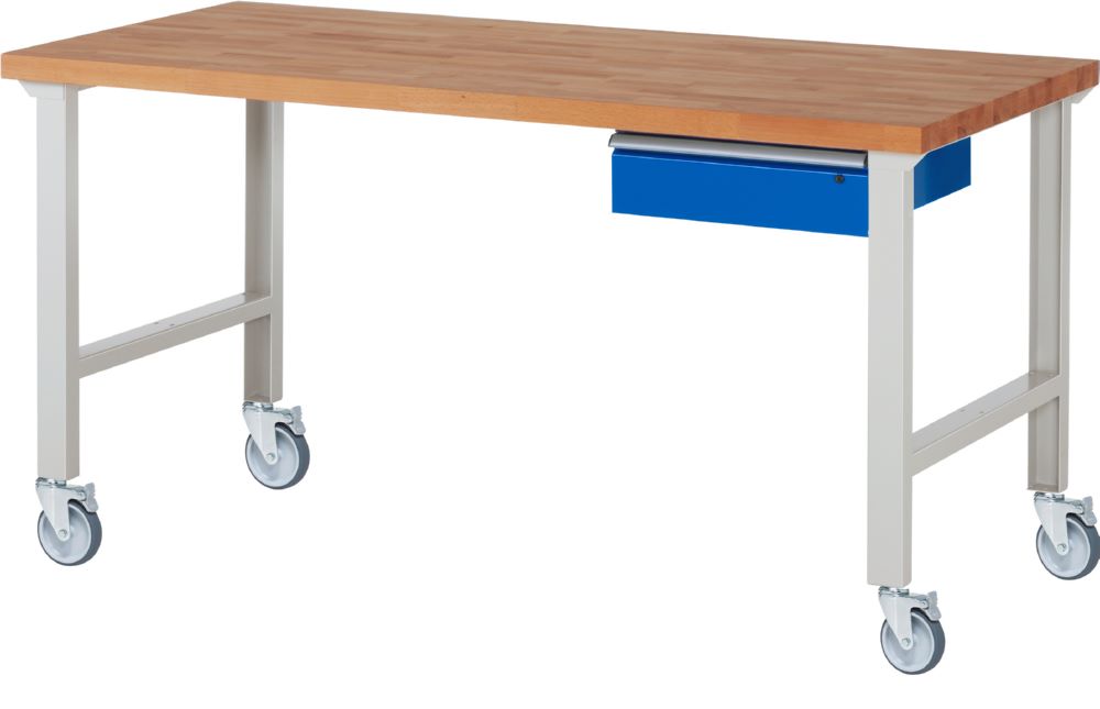 Produktbild Rau Werkbänke Fahrbare Werkbank 7001A1 2000 x 900 x 1000 mm mit 1 Schublade mit 4 Lenkrollen