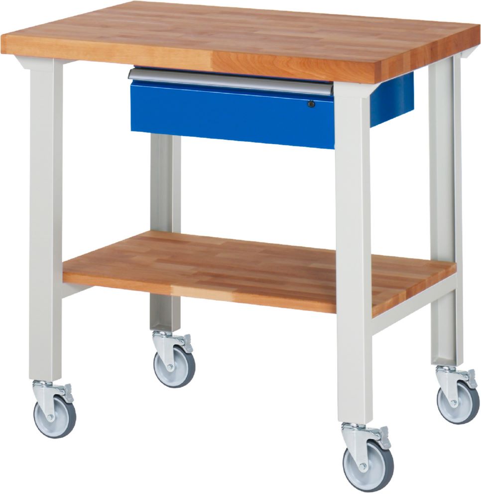 Produktbild Rau Werkbänke Fahrbare Werkbank 7001A7 1000 x 700 x 1000 mm mit 1 Schublade mit 4 Lenkrollen