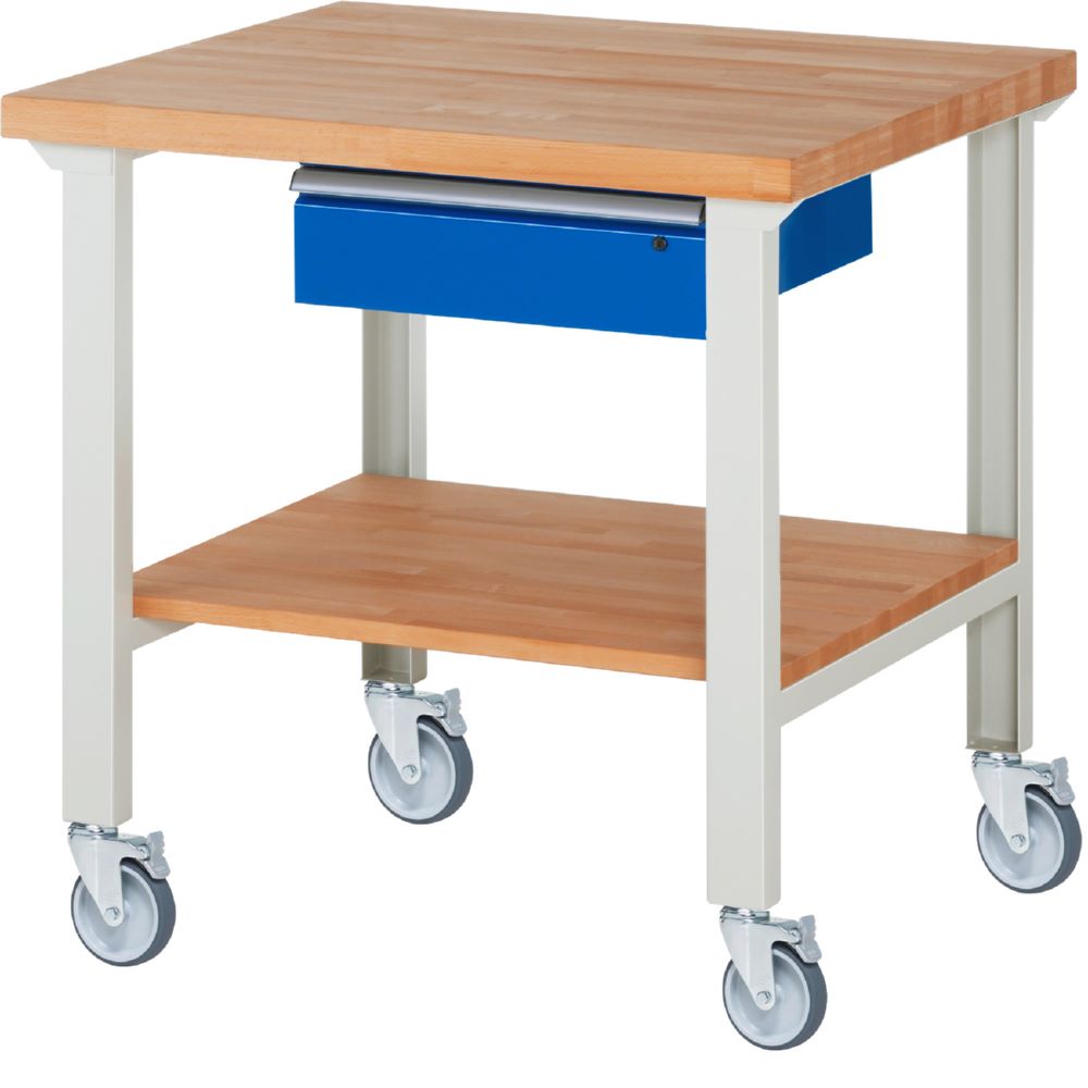 Produktbild Rau Werkbänke Fahrbare Werkbank 7001A7 1000 x 900 x 1000 mm mit 1 Schublade mit 4 Lenkrollen