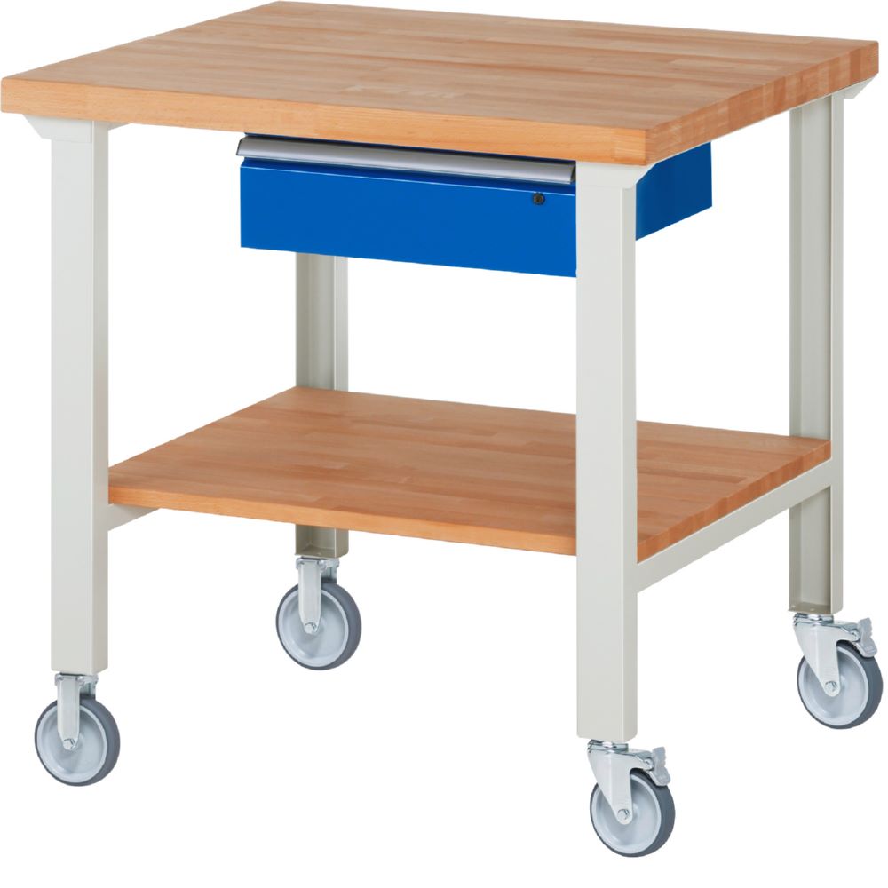 Produktbild Rau Werkbänke Fahrbare Werkbank 7001A7 1000 x 900 x 1000 mm mit 1 Schublade RAL 7035/5010