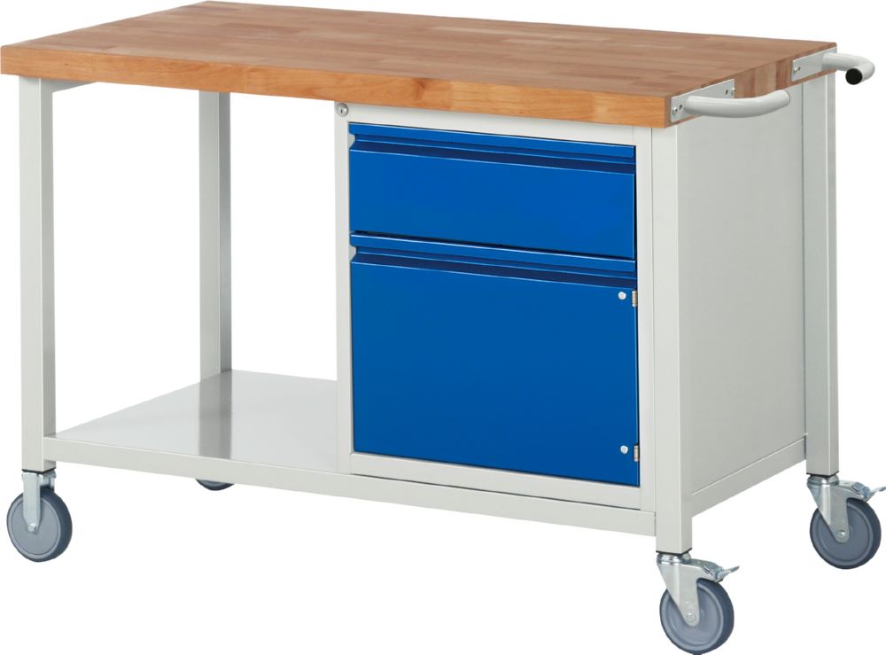 Produktbild Rau Werkbänke Fahrbare Werkbank 8152I6 1250 x 700 x 880 mm mit 1 Schublade und 1 Tür