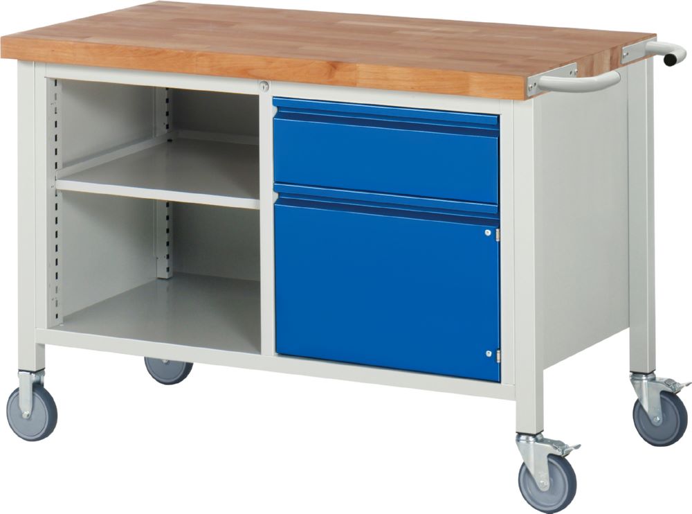 Produktbild Rau Werkbänke Fahrbare Werkbank 8461I2 1250 x 700 x 880 mm mit 1 Schublade und 1 Tür