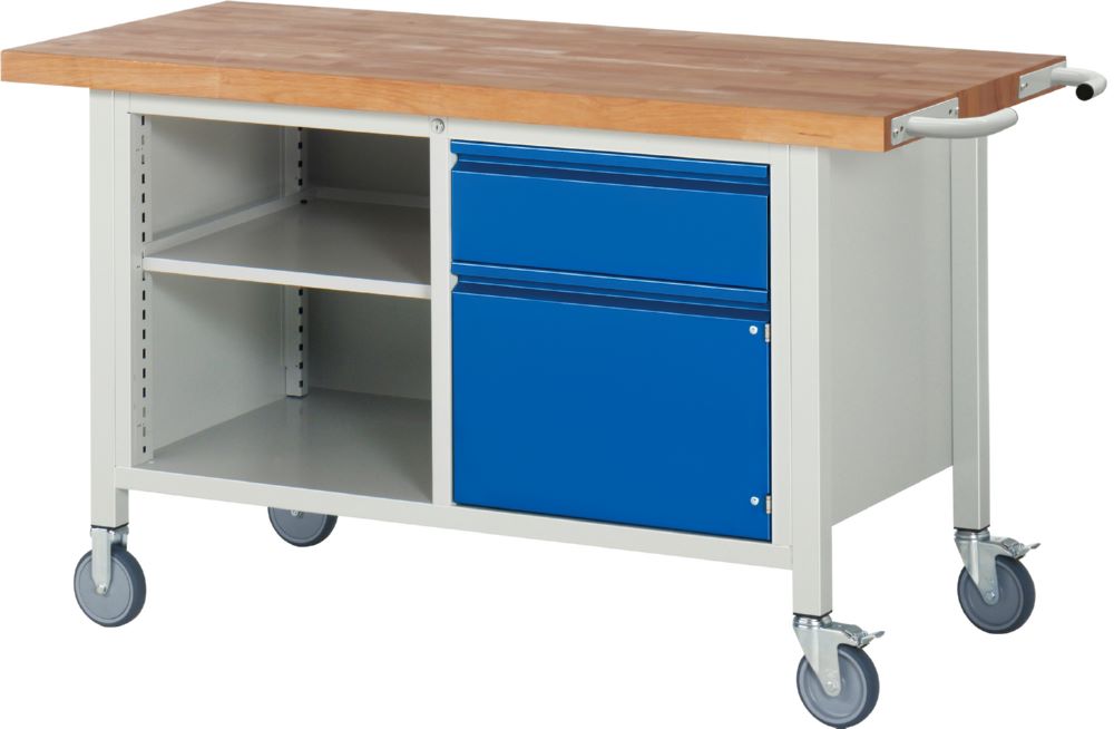 Produktbild Rau Werkbänke Fahrbare Werkbank 8461I2 1500 x 700 x 880 mm mit 1 Schublade und 1 Tür