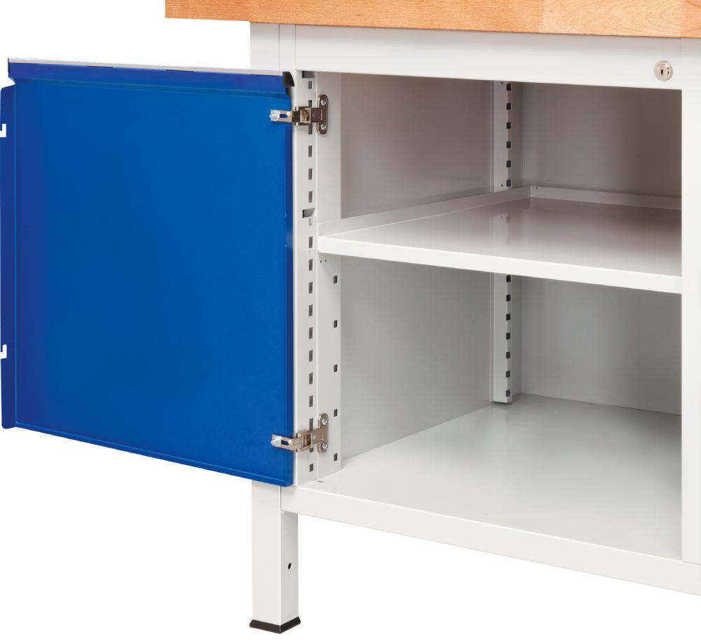 Produktbild Fahrbare Werkbank 8466I2 1500 x 700 x 880 mm mit 2 Schubladen und 2 Türen bild 4