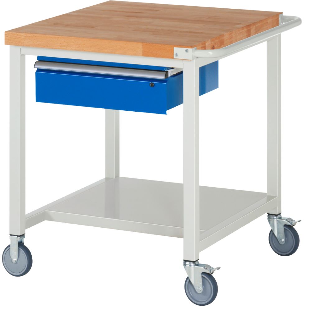 Produktbild RAU Fahrbare Werkbank 8000 - Modell 8001 Arbeitstisch Breite 750 mm mit Ablageboden