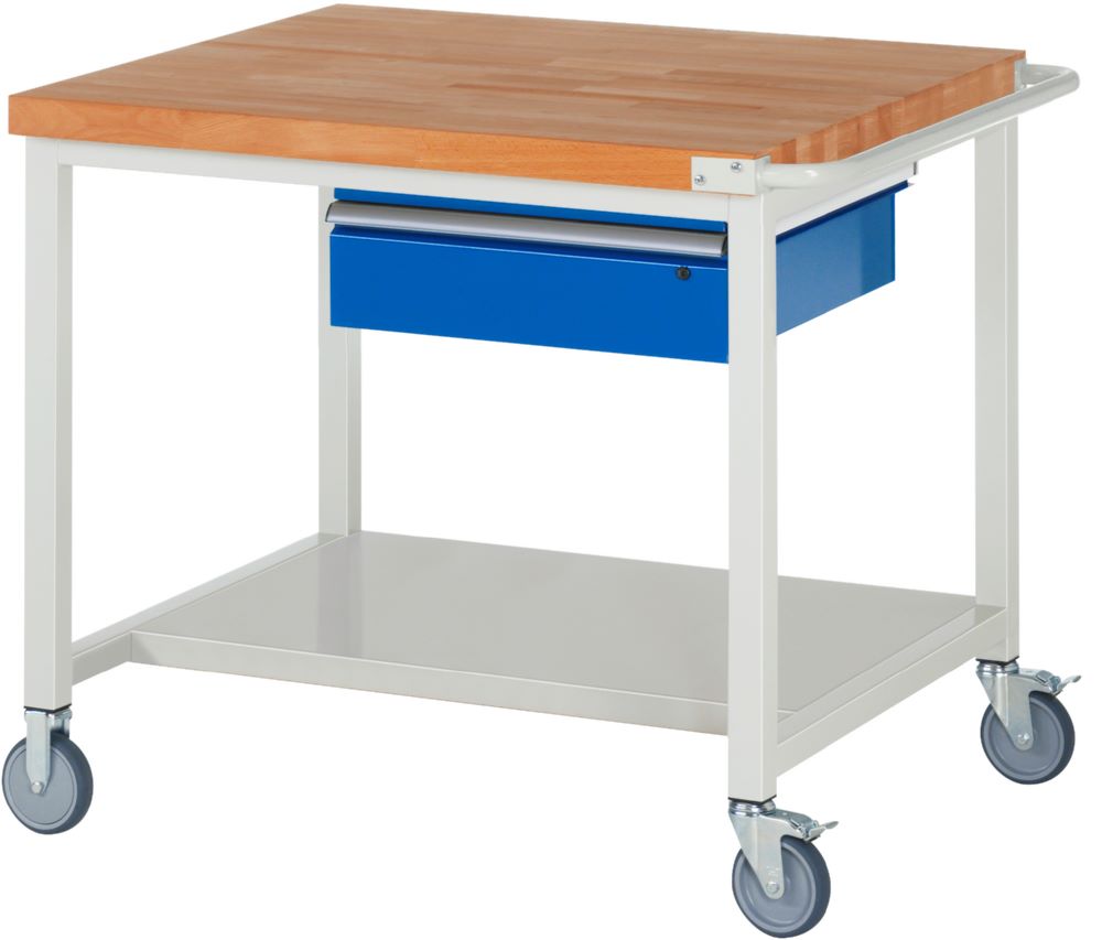 Produktbild RAU Fahrbare Werkbank 8000 - Modell 8001 Arbeitstisch Breite 1000 mm mit Ablageboden bild 1
