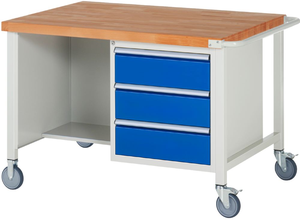 Produktbild Rau Werkbänke Fahrbare Werkbank 8000 mit 1250 x 900 x 880 bis 1080 mm Modell 8462