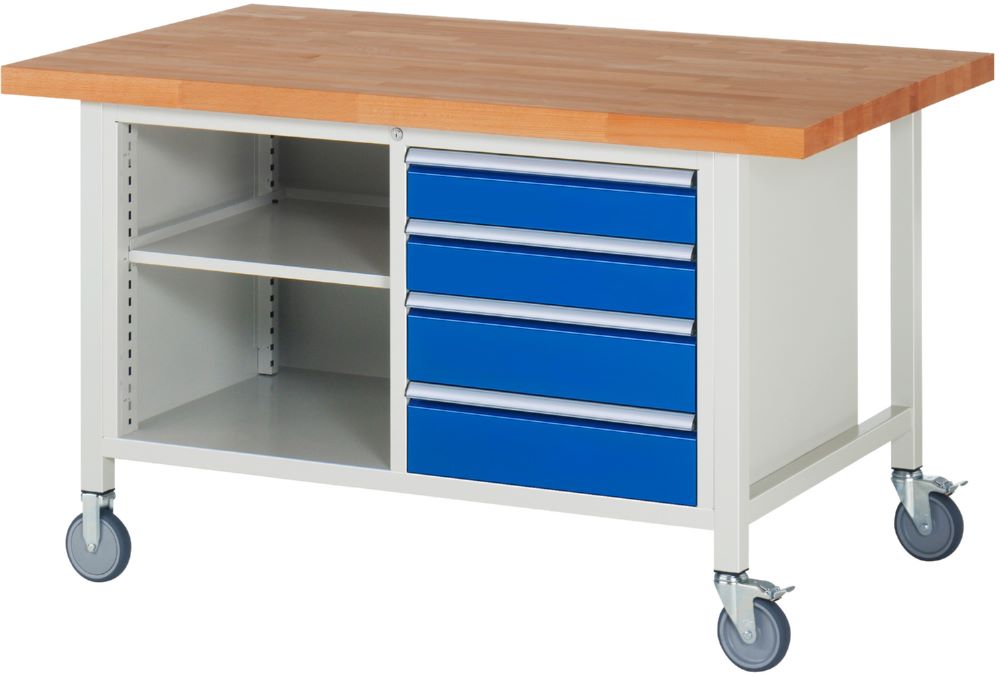 Produktbild Rau Werkbänke Fahrbare Werkbank 8000 1500 x 900 x 880 bis 1080 mm Modell 8463