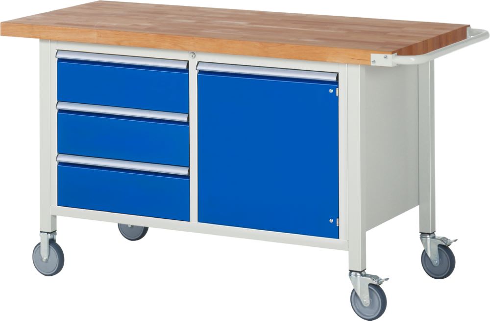 Produktbild Rau Werkbänke Fahrbare Werkbank 8000 mit 1500 x 700 x 880 bis 1080 mm Modell 8468