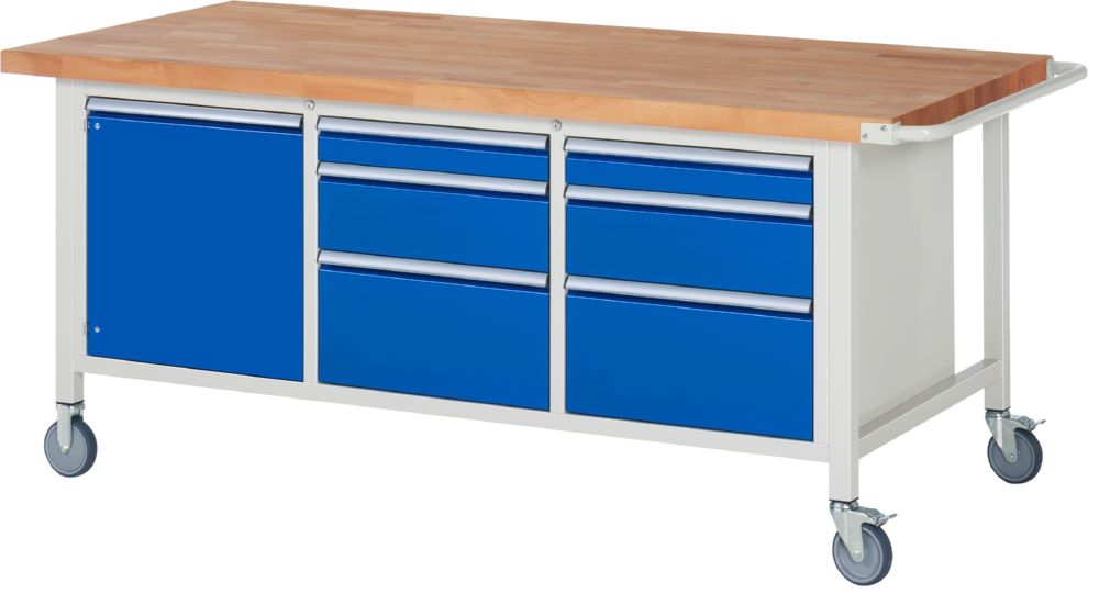 Produktbild Rau Werkbänke Fahrbare Werkbank 8000 2000 x 900 x 880 bis 1080 mm Modell 8570
