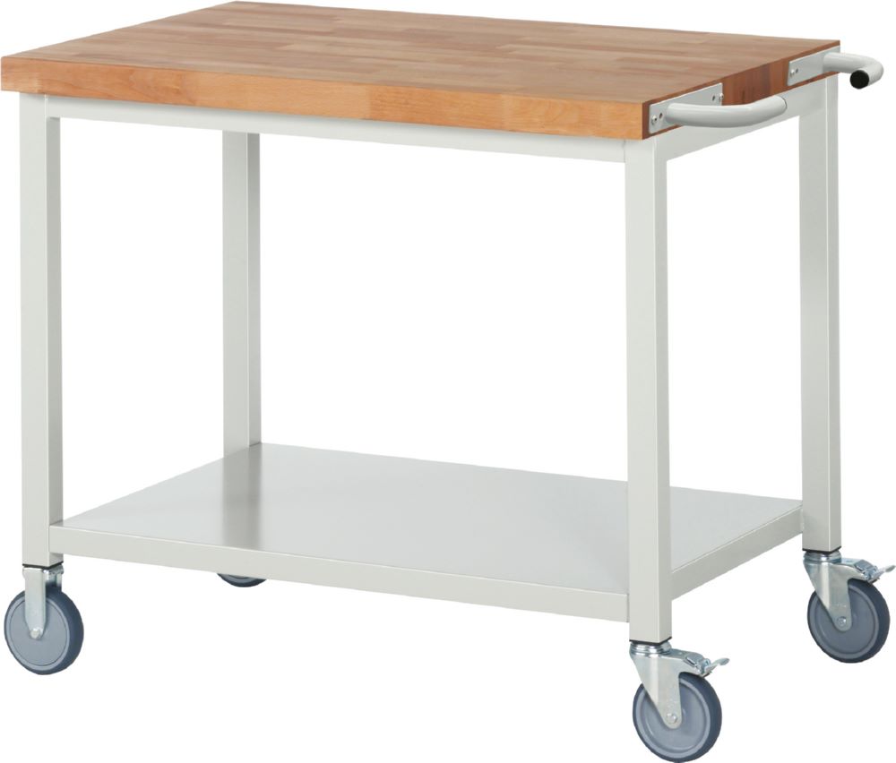 Produktbild Rau Werkbänke Fahrbare Werkbank 8000 1000 x 700 x 880 mm Platte 40 mm Ablageboden Metall