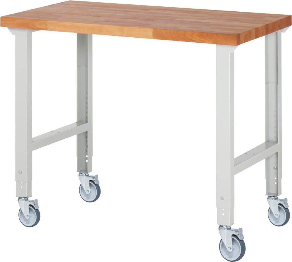 Produktbild Rau Werkbänke Fahrbare Werkbank 7000-1 1250 x 700 x 950-1000 mm RAL 7035 mit 4 Lenkrollen