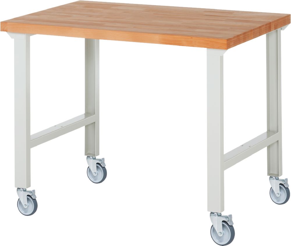 Produktbild Rau Werkbänke Fahrbare Werkbank 7000-1 1250 x 900 x 1000 mm RAL 7035 mit 4 Lenkrollen