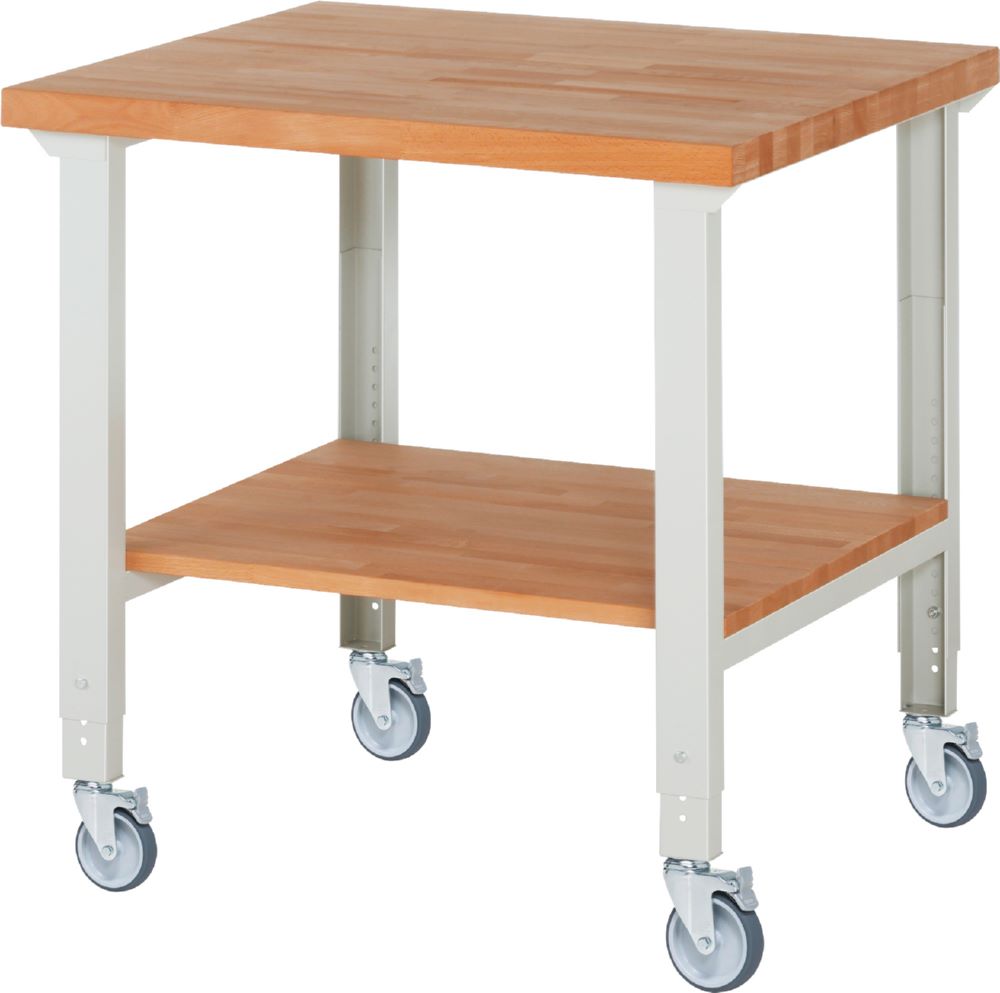 Produktbild Rau Werkbänke Fahrbare Werkbank 7000-7 1000 x 900 x 950-1000 mm RAL 7035 mit 4 Lenkrollen