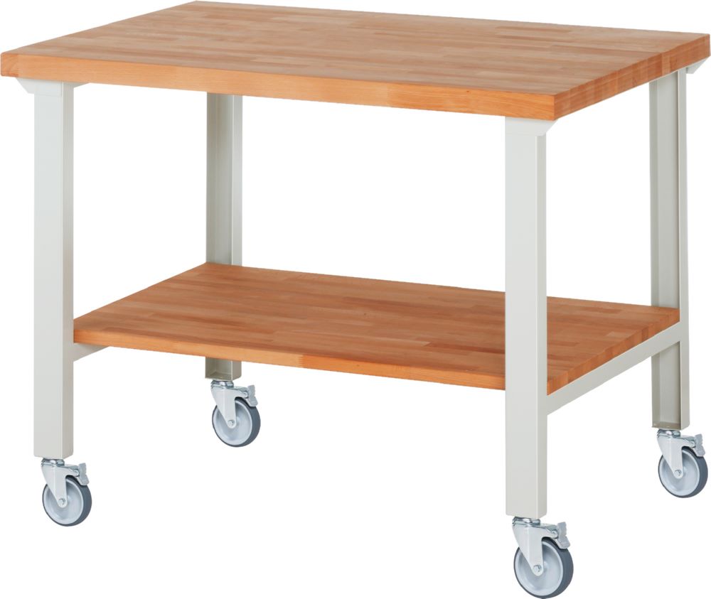 Produktbild Rau Werkbänke Fahrbare Werkbank 7000-7 1250 x 900 x 1000 mm RAL 7035 mit 4 Lenkrollen