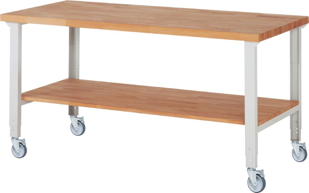 Produktbild Rau Werkbänke Fahrbare Werkbank 7000-7 2000 x 900 x 950-1000 mm RAL 7035 mit 4 Lenkrollen