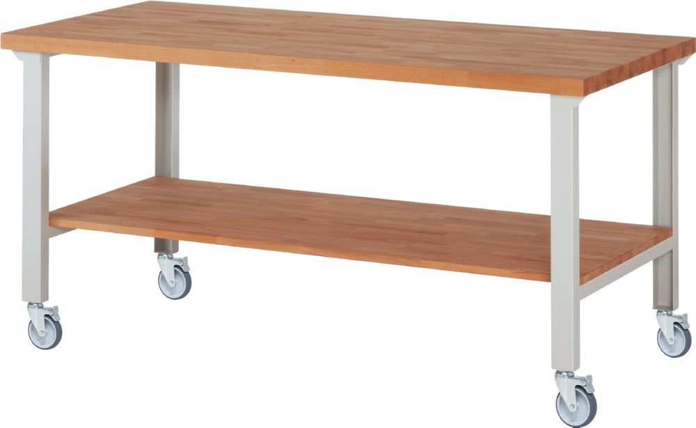 Produktbild Rau Werkbänke Fahrbare Werkbank 7000-7 2000 x 900 x 1000 mm RAL 7035 mit 4 Lenkrollen