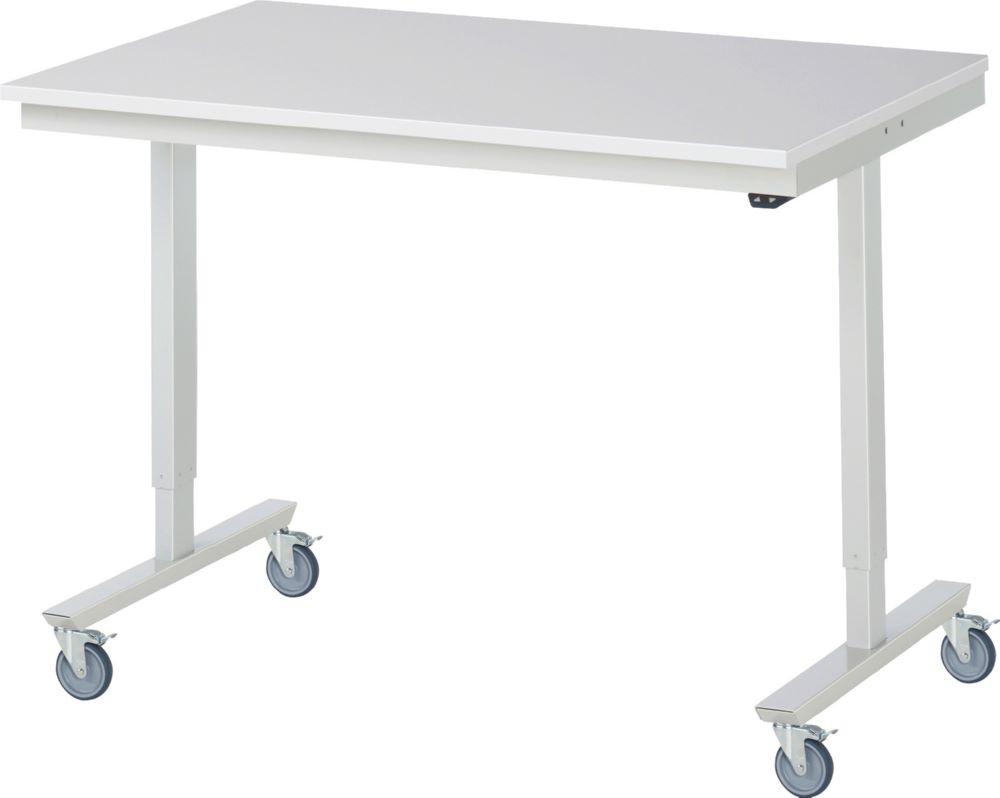 Produktbild Rau Werkbänke Fahrbarer Arbeitstisch adlatus 1250 x 800 x 855-1252 mm Melaminharz 150 kg