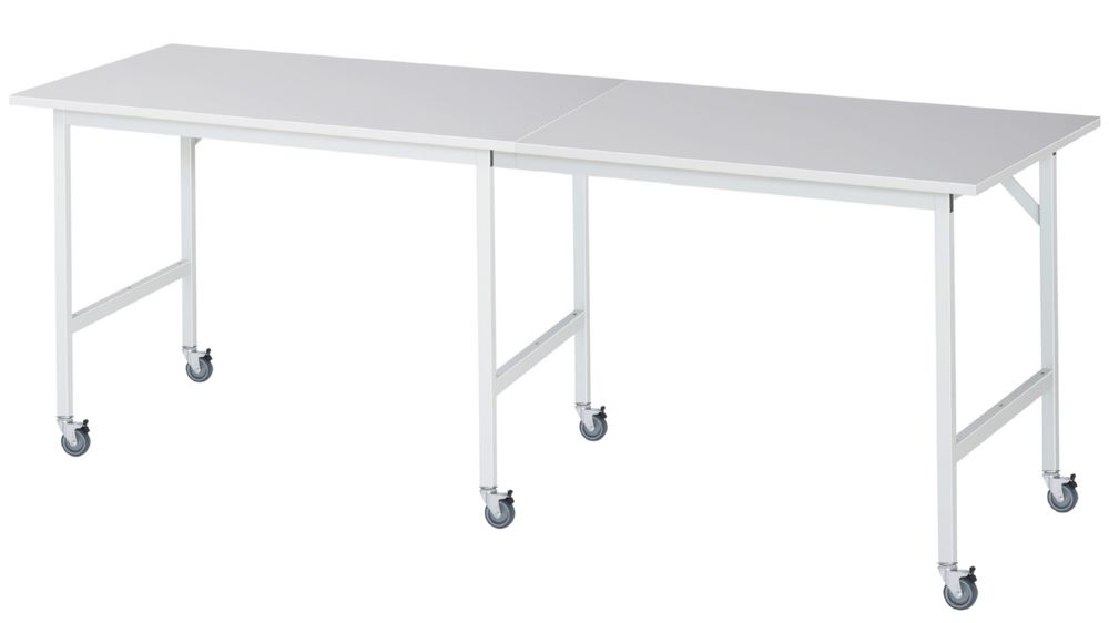 Produktbild Rau Werkbänke Fahrbarer Arbeitstisch Jerry 2500 x 800 x 900 mm M-Platte 22 mm 6 Lenkrollen