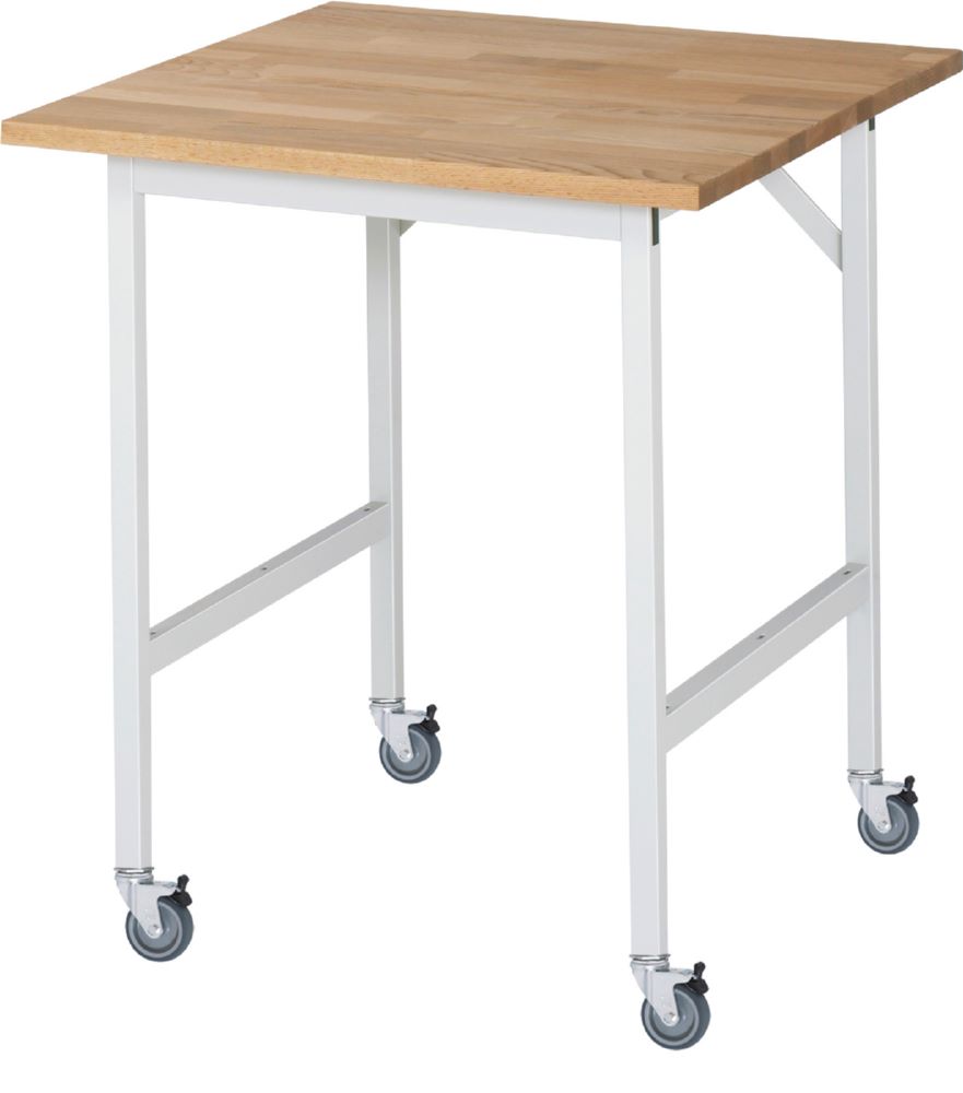 Produktbild Rau Werkbänke Fahrbarer Arbeitstisch Jerry 750 x 800 x 900 mm Platte 25 mm mit 4 Lenkrollen