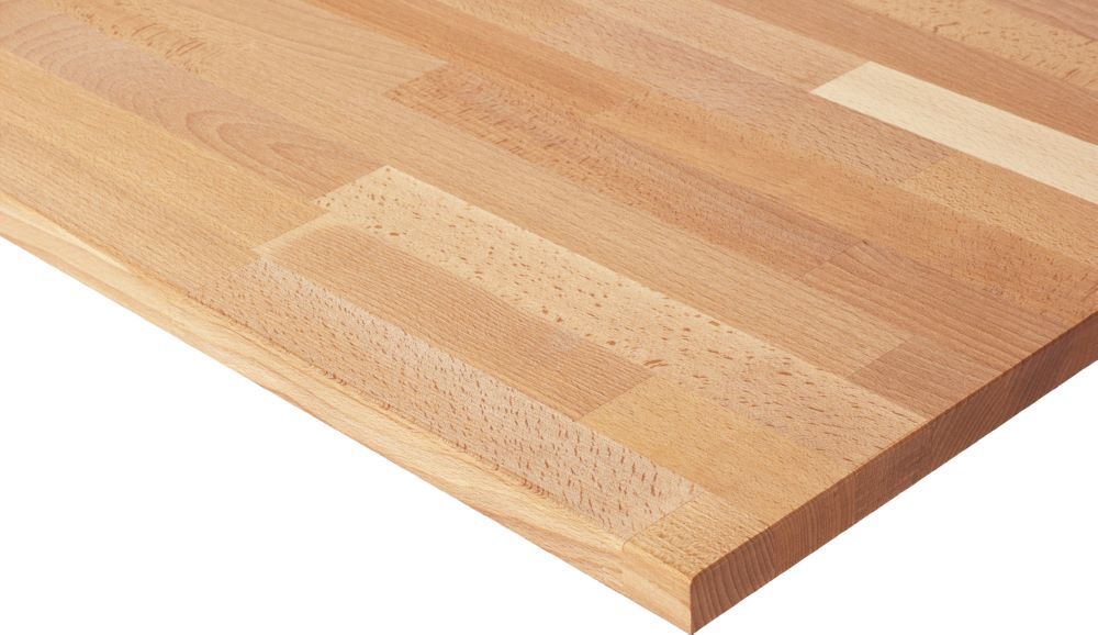 Produktbild Rau Werkbänke Fahrbarer Arbeitstisch Tom 1250 x 1000 x 910-1230 mm Buche Massiv Platte 25 mm bild 2