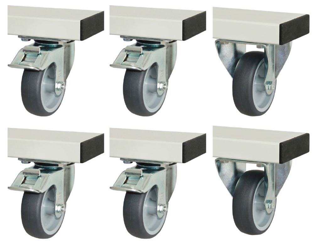 Produktbild Rau Werkbänke Rollensatz für Serie adlatus 300 und 600 2 Bock und 4 Lenkrollen mit Feststeller