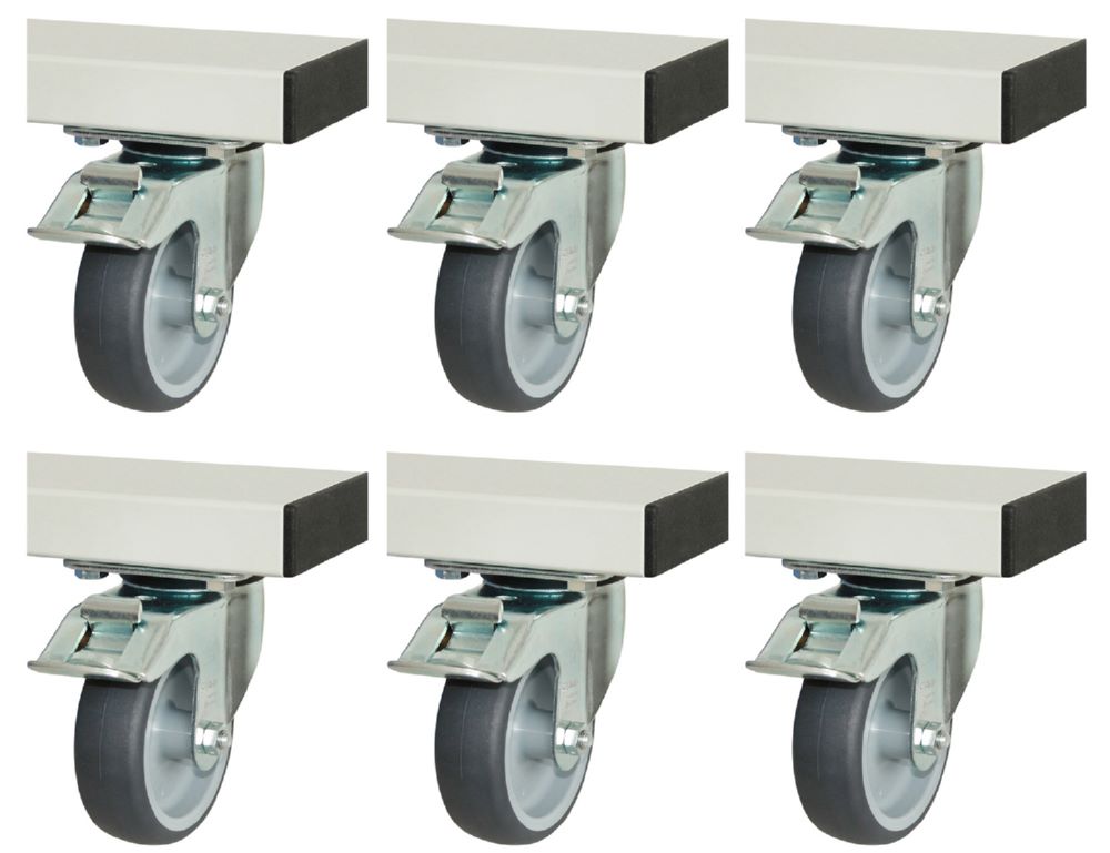 Produktbild Rau Werkbänke Rollensatz für Serie adlatus 300 und 600 6 Lenkrollen mit Feststeller