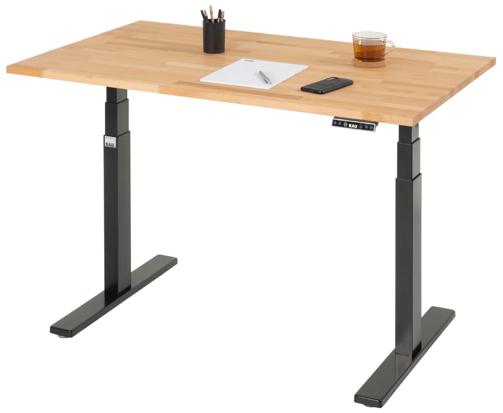 Produktbild Schreibtisch adlatus 100 1250 x 800 x 650-1300 mm B-Platte 25 mm RAL 9005 bild 6