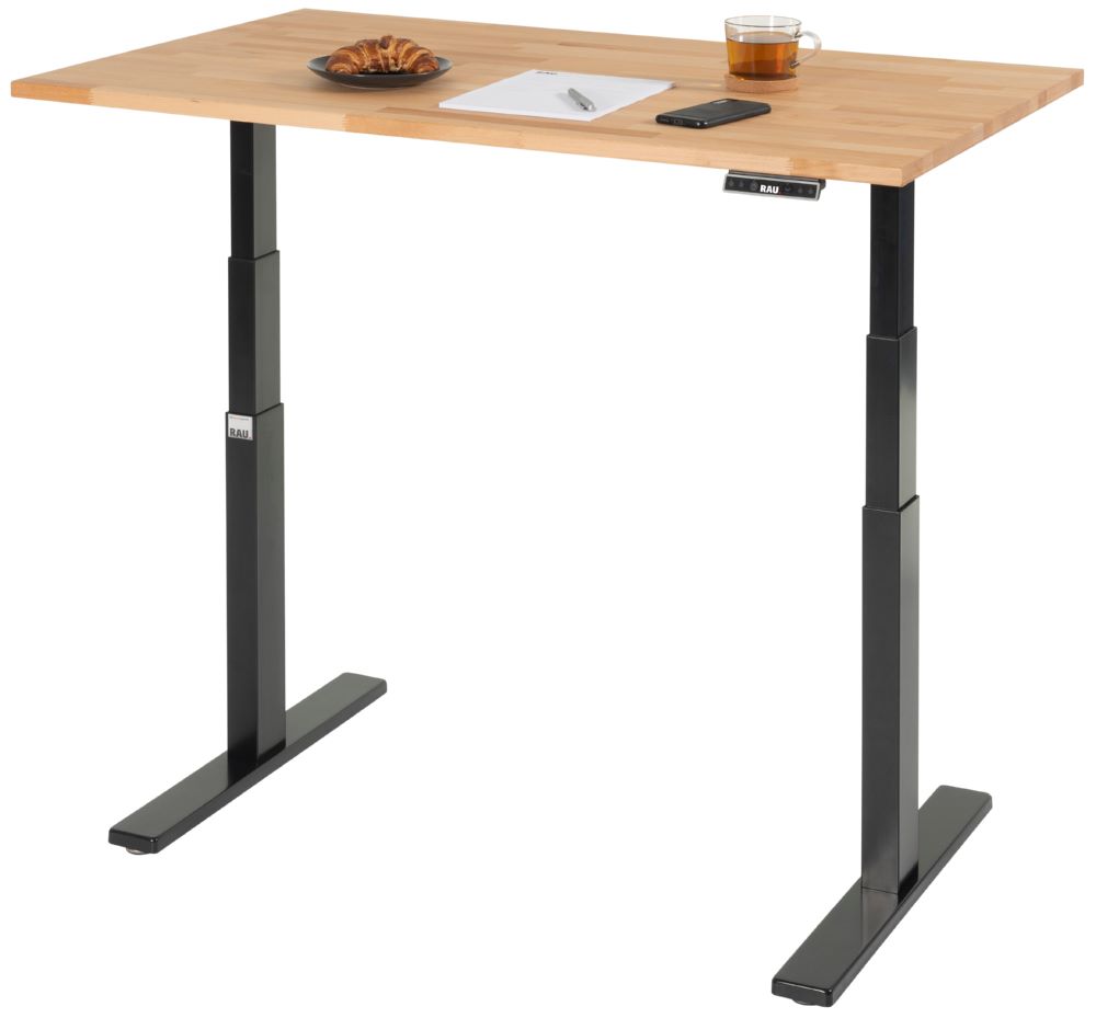 Produktbild Schreibtisch adlatus 100 1250 x 800 x 650-1300 mm B-Platte 25 mm RAL 9005 bild 3