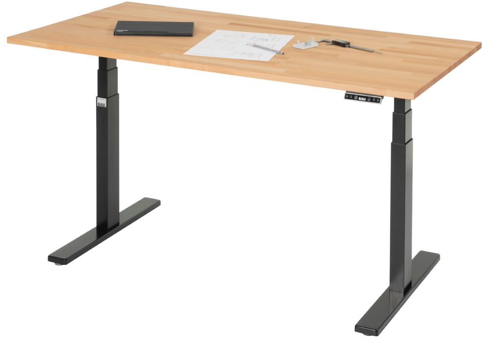 Produktbild Schreibtisch adlatus 100 1500 x 800 x 650-1300 mm B-Platte 25 mm RAL 9005 bild 5