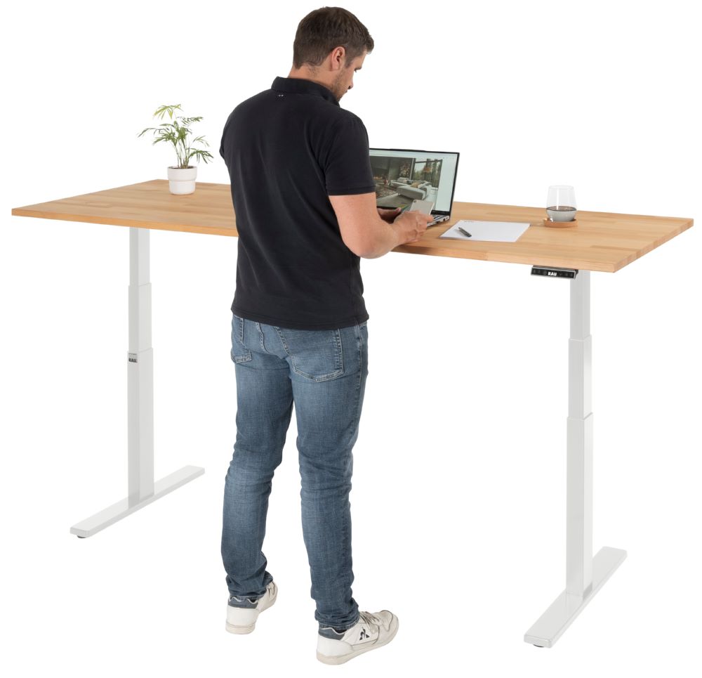 Produktbild Schreibtisch adlatus 100 2000 x 800 x 650-1300 mm B-Platte 25 mm RAL 7035 bild 4